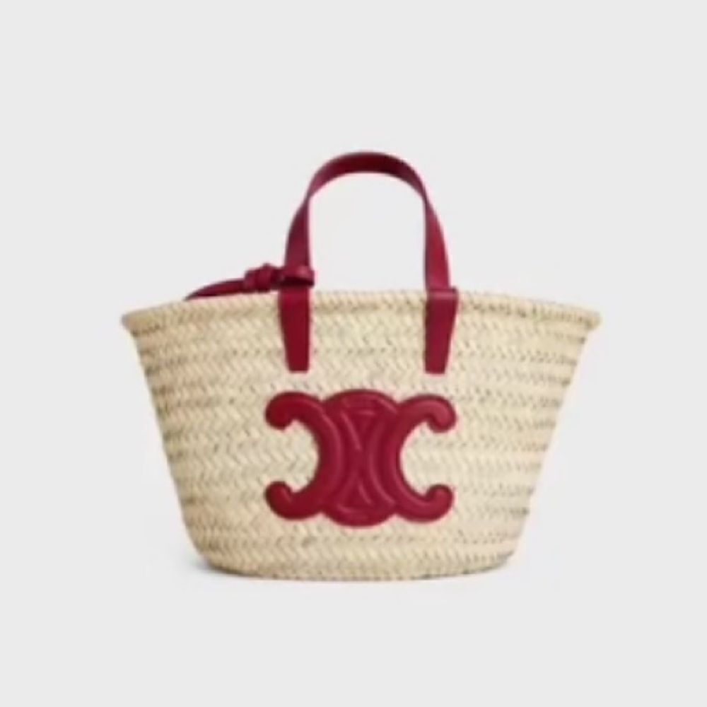 TEEN CELINE CLASSIC PANIER IN PALM LEAVES AND CALFSKIN